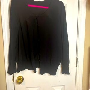 Lane Bryant Cardigan Sweater Black Lightweight Sz 18/20
